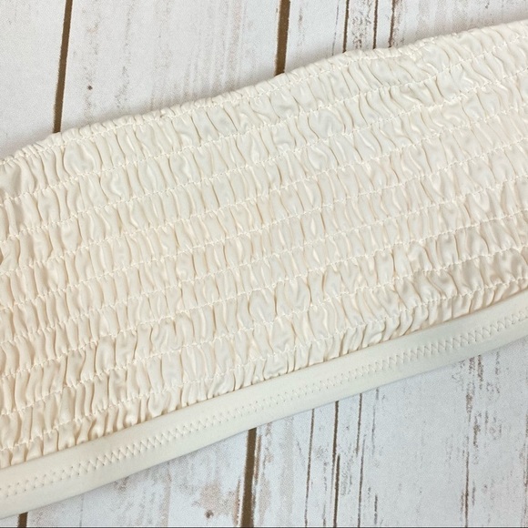 Tori Praver‎ Renee Smocked Bandeau Bikini Top Moonstone Size Small - Picture 4 of 7